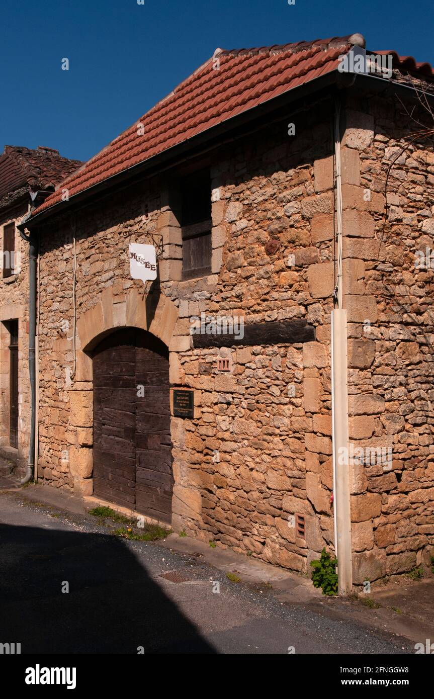 Museum dedicated to Jean Troussel, Villefranche-du-Périgord, Dordogne, France Stock Photo
