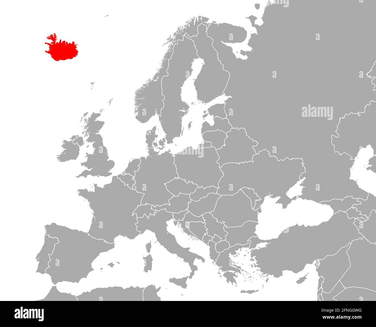 Map of Iceland in Europe Stock Photo - Alamy