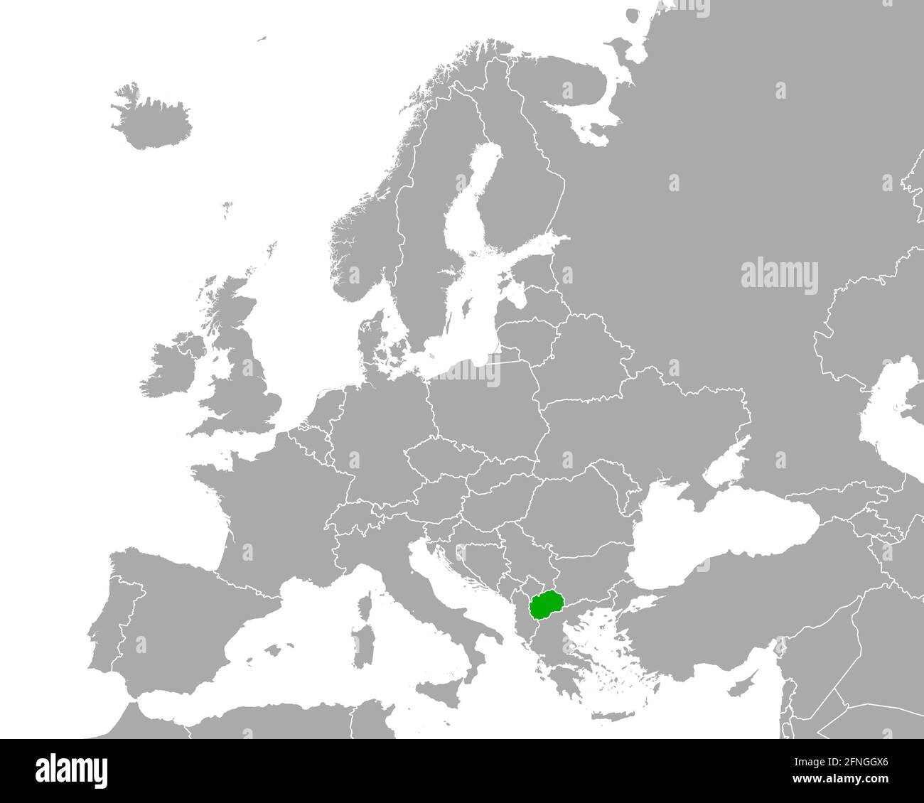 Macedonia In Europe Map Map Of North Macedonia In Europe Stock Photo - Alamy