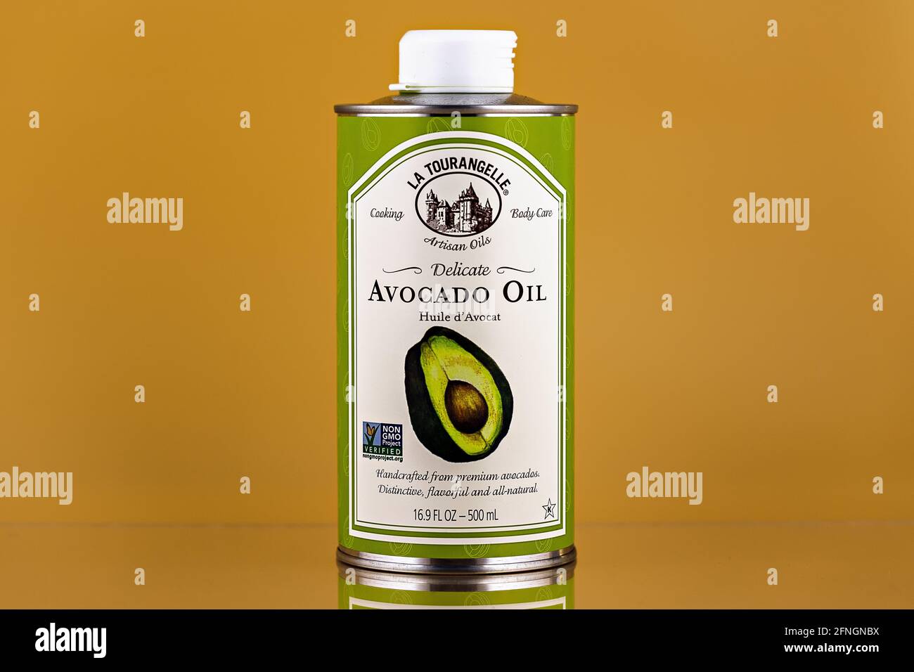 Avocado oil editorial photo. La Tourangelle Delicate Avocado Oil in an