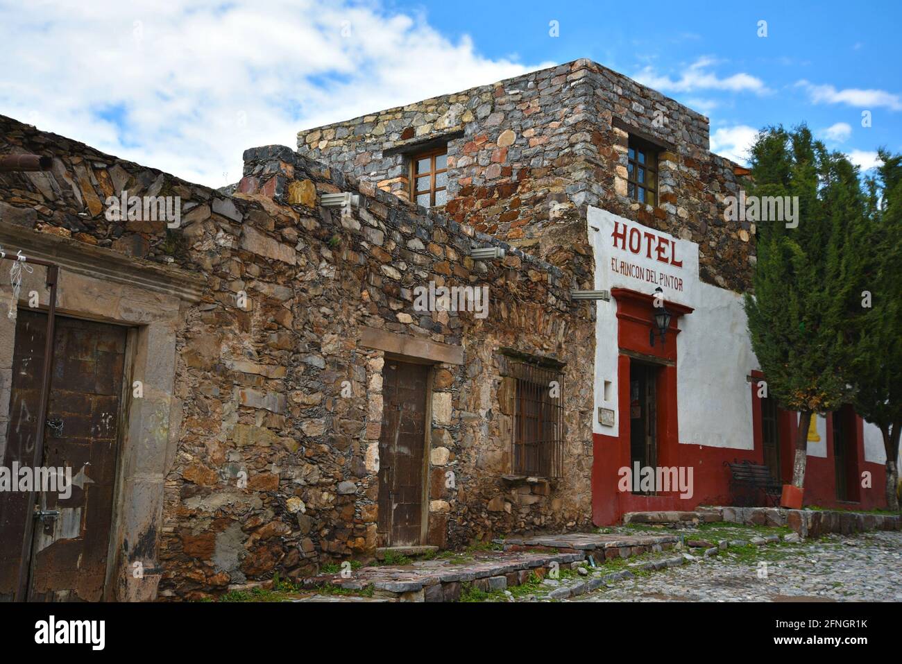 Rural stone built Hotel in Real de Catorce the renowned ghost town in