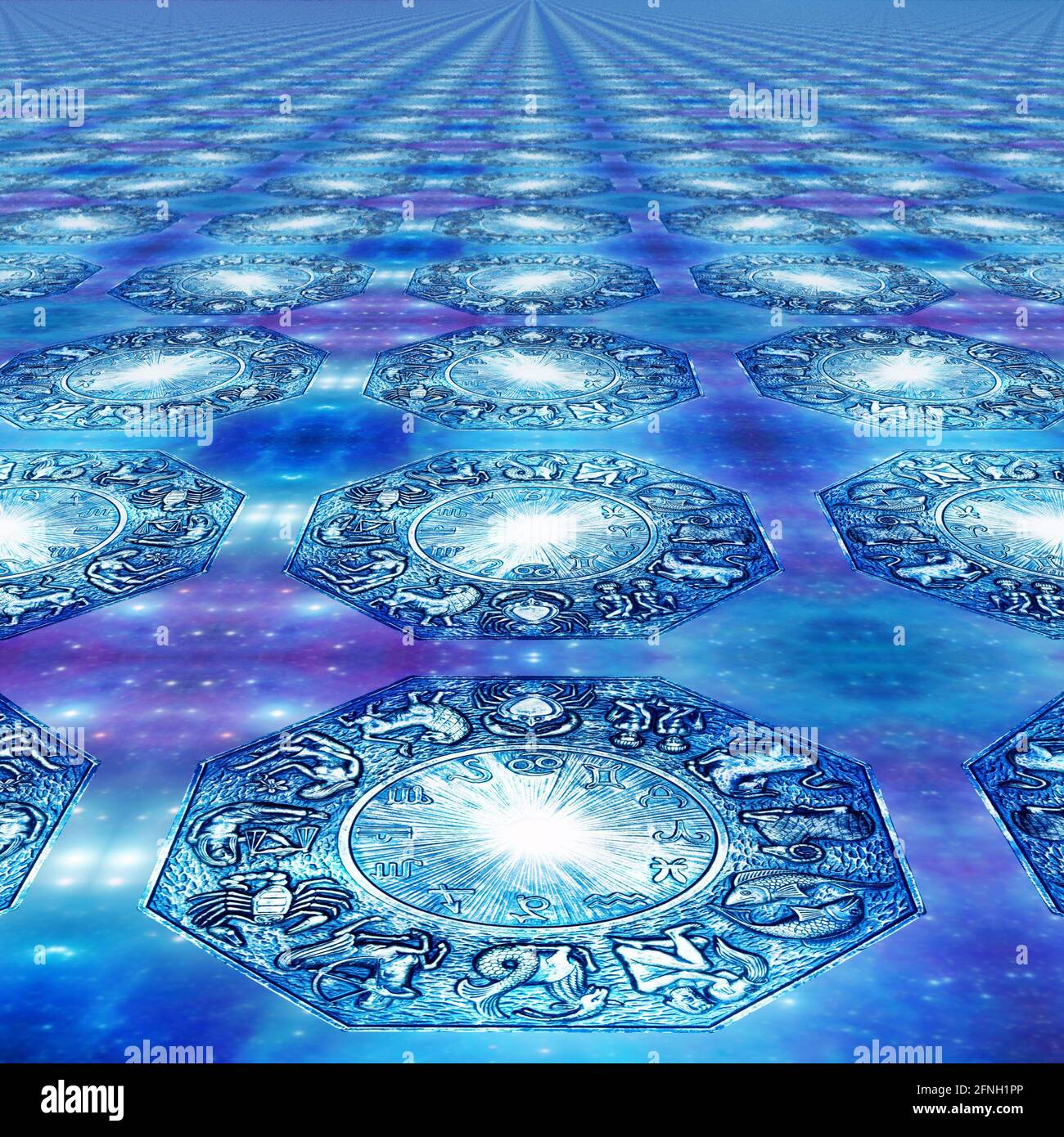 floor pattern of astrological wheels Stock Photo Alamy