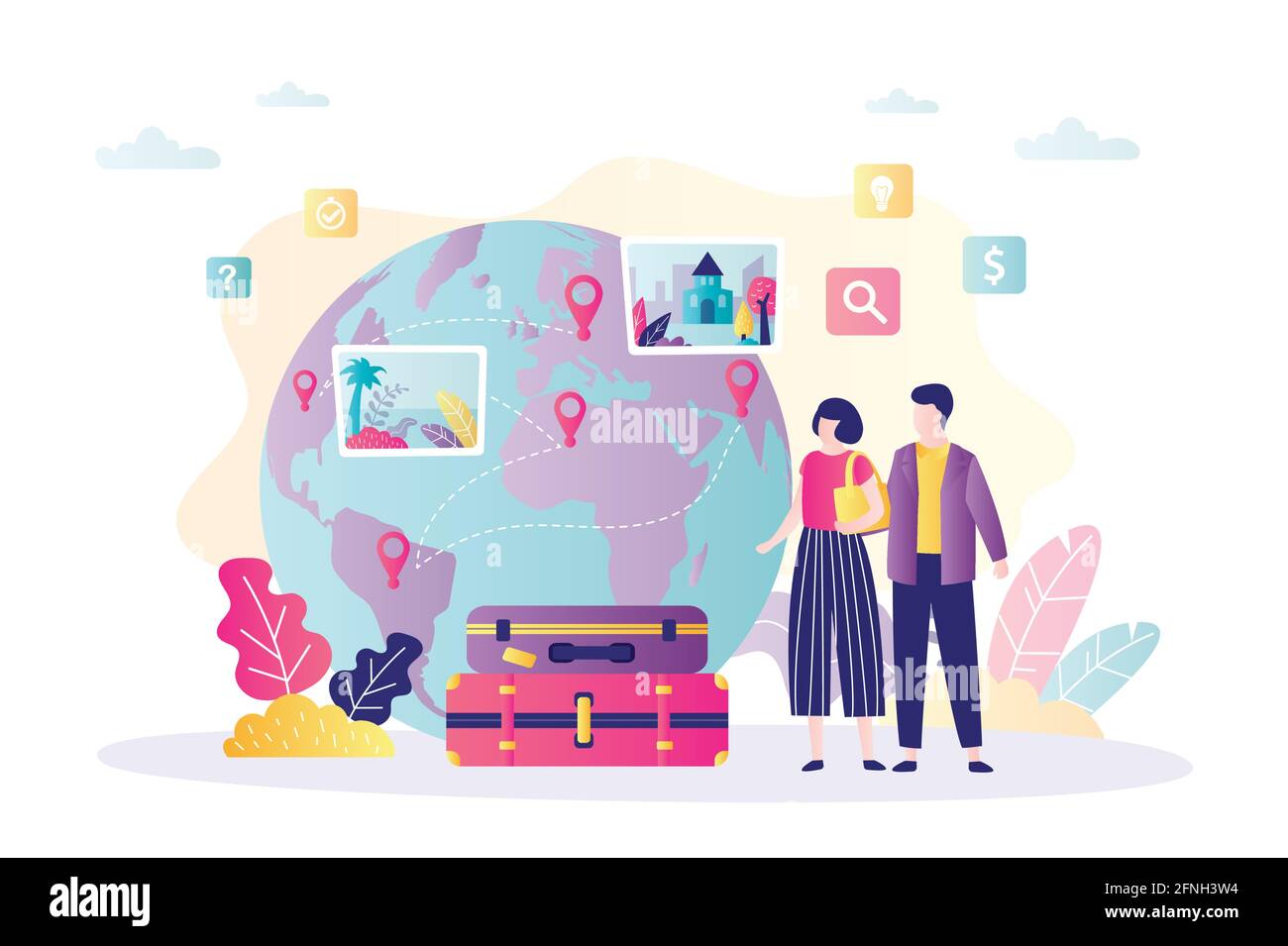Family planning trip map Stock Vector Images - Alamy