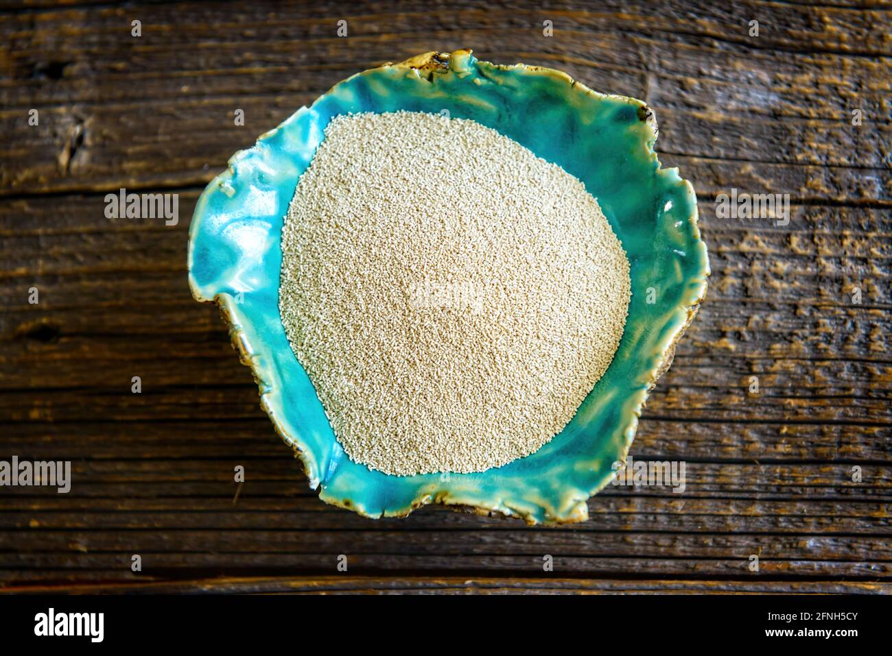 Dry active yeast, such dry yeast is used for baking bread and cakes as