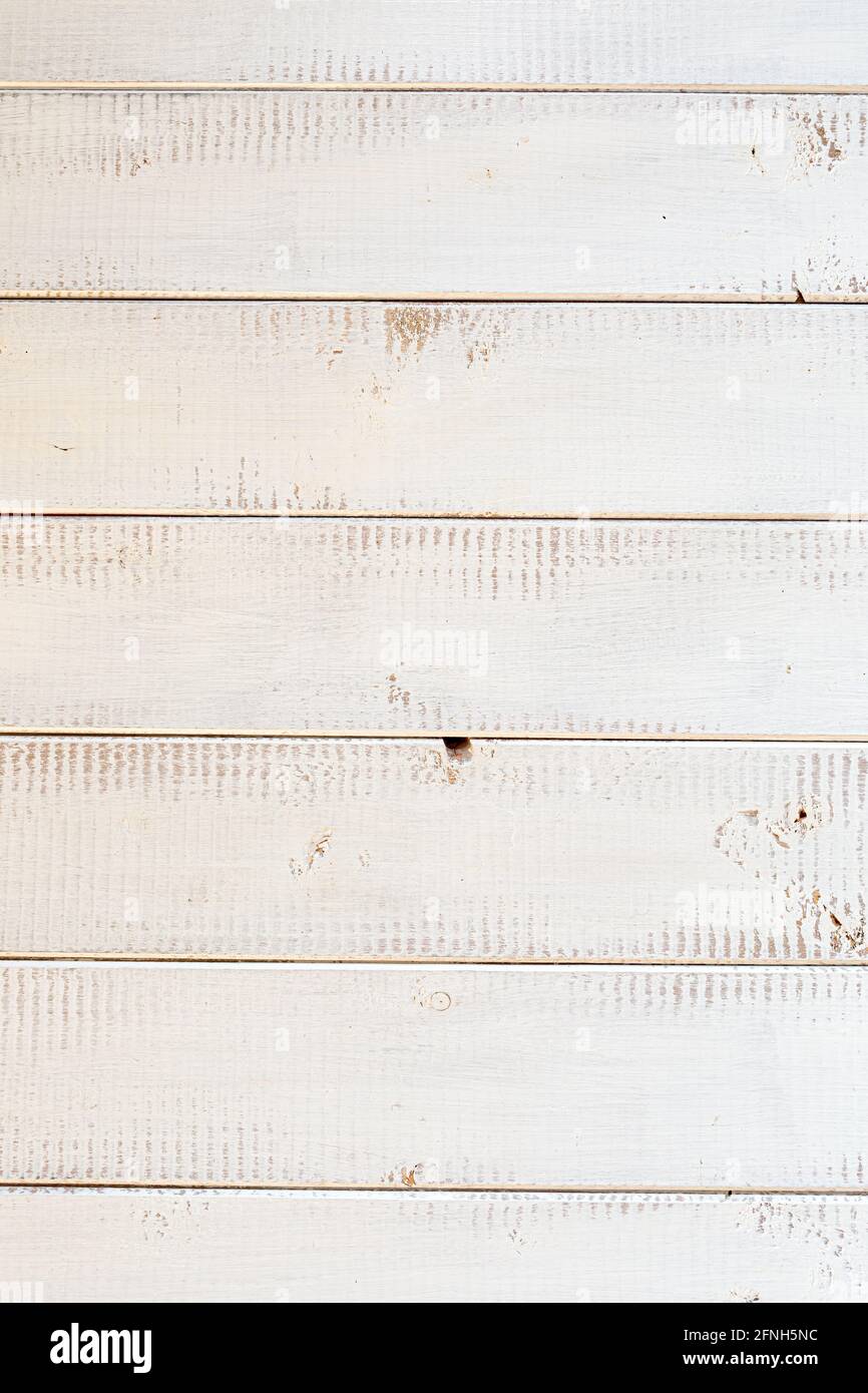 White floor wood with horizontal slats. Stock Photo