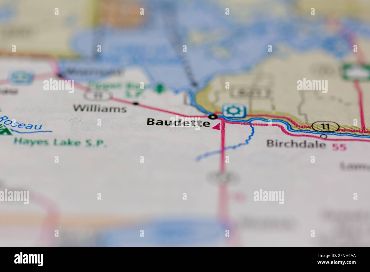Baudette on a map hires stock photography and images Alamy