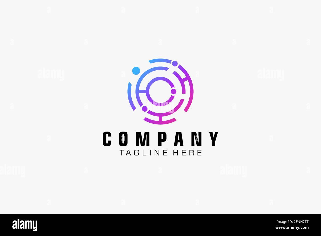 Technology Logo, Modern, Minimalist, Futuristic Vector Logo Template Gradient. Stock Vector