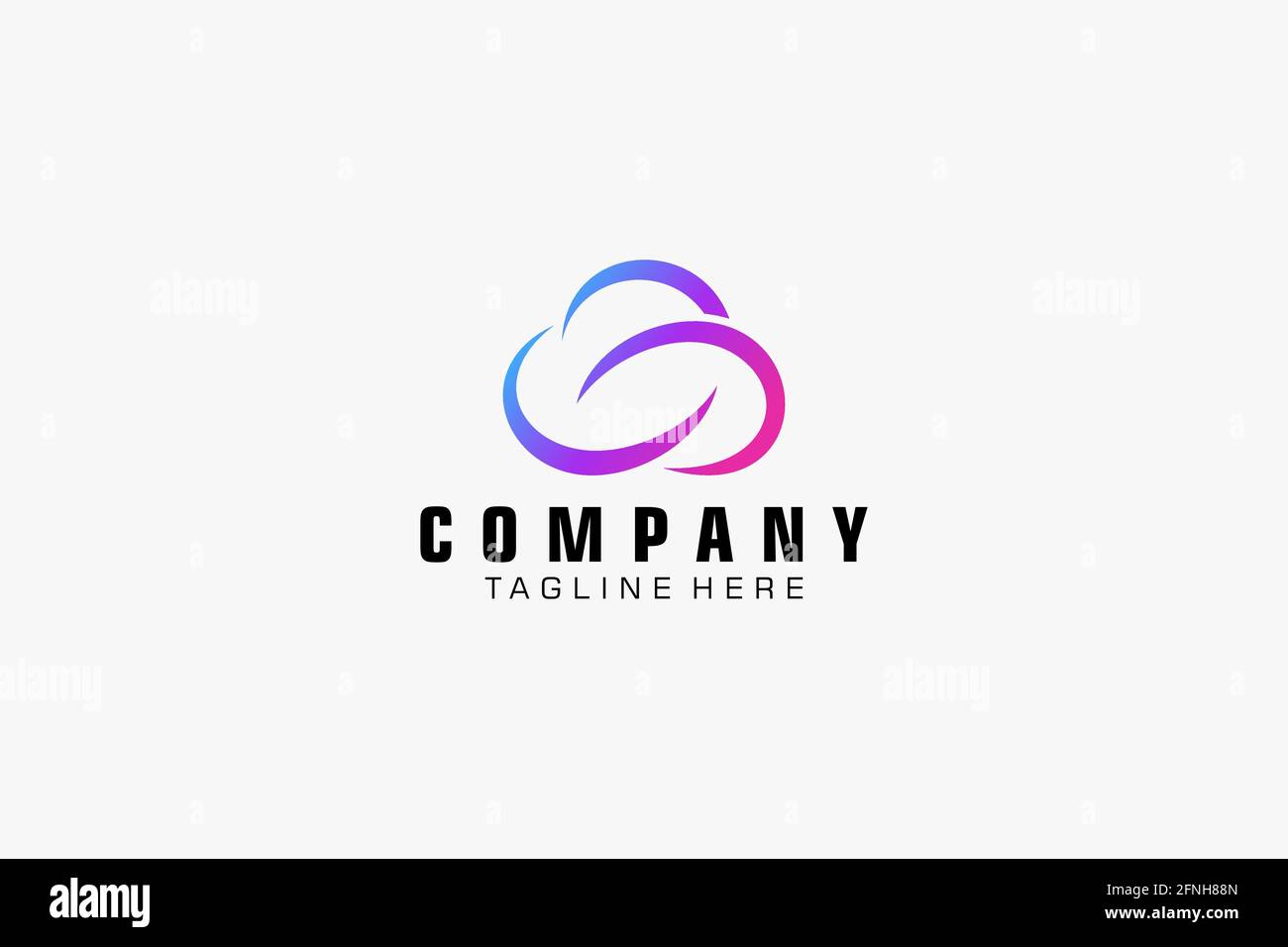 Technology Logo, Modern, Minimalist, Futuristic Vector Logo Template Gradient. Stock Vector