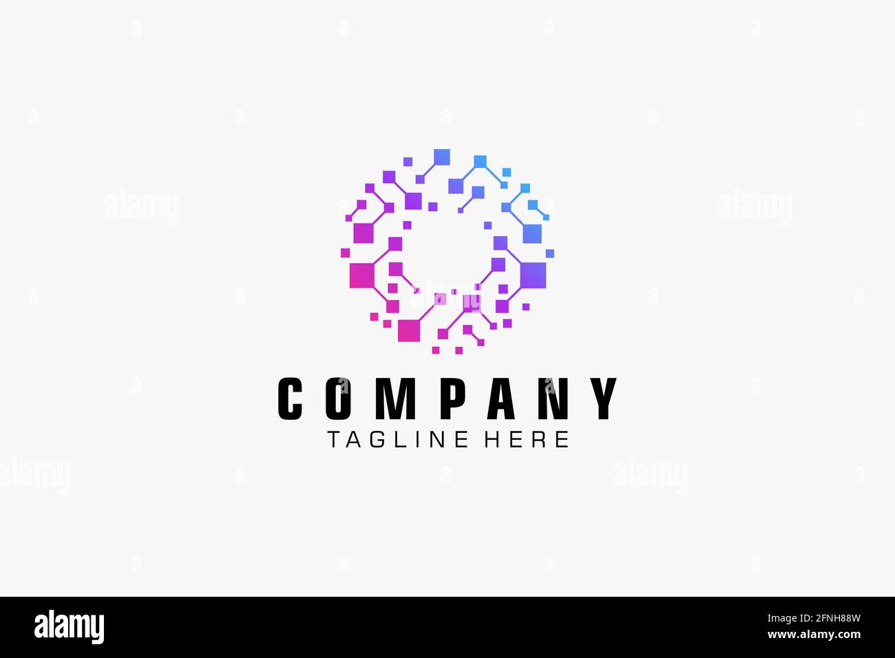 Technology Logo, Modern, Minimalist, Futuristic Vector Logo Template Gradient. Stock Vector