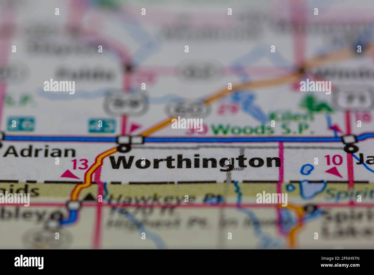 Map of worthington minnesota hires stock photography and images Alamy