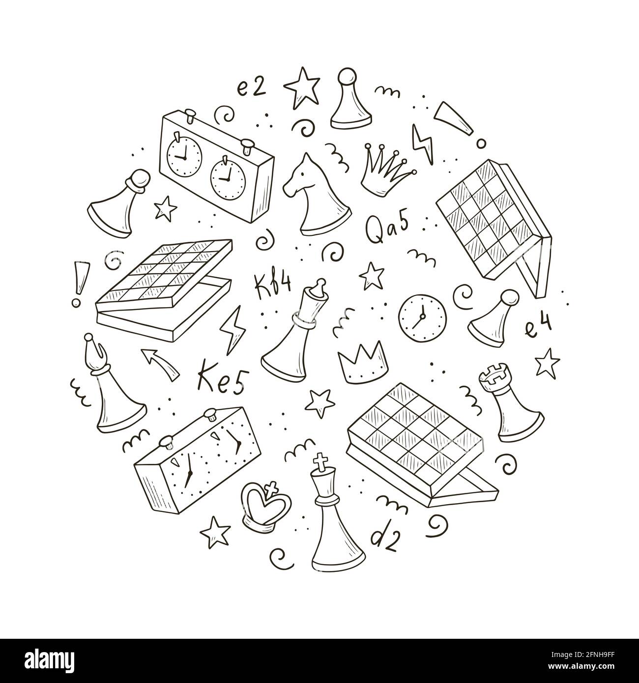 An hand drawn vector picture from series: The World's Great Chess