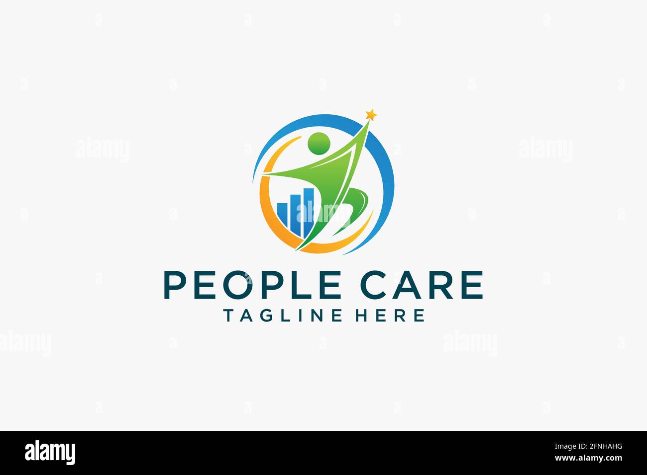 Social Humanity People Logo. Flat Vector Logo Design Template. Stock Vector