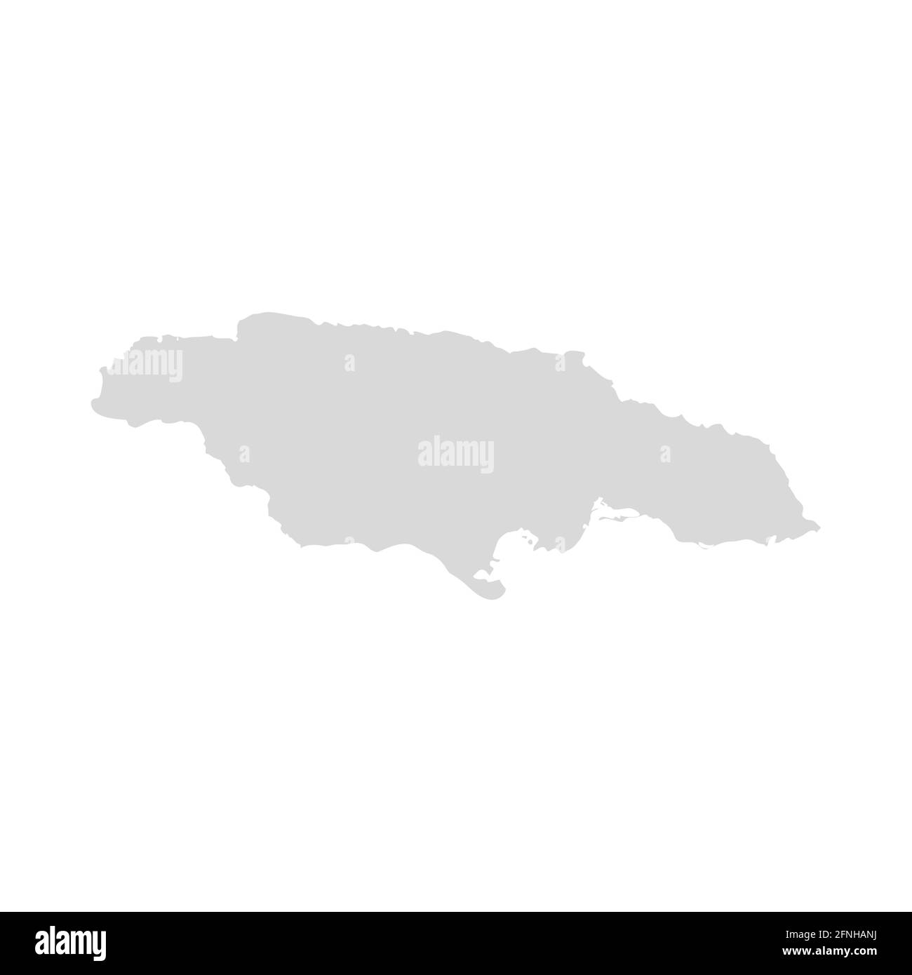 Jamaica vector map island. Jamaican country shape illustration montego Stock Vector