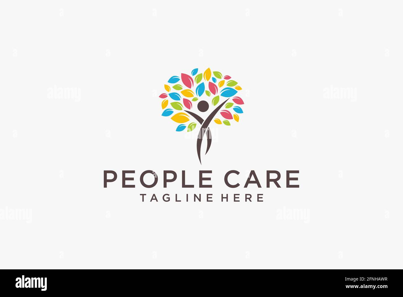 Social Humanity People Logo. Flat Vector Logo Design Template. Stock Vector