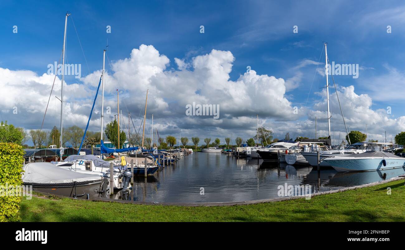 Sassenheim, Netherlands - 16 May, 2021: view of the harbor and marina at Sassenheim Stock Photo
