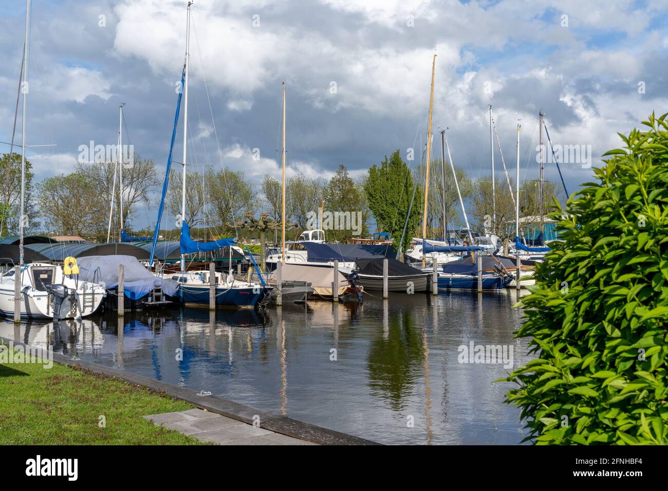 Sassenheim, Netherlands - 16 May, 2021: view of the harbor and marina at Sassenheim Stock Photo
