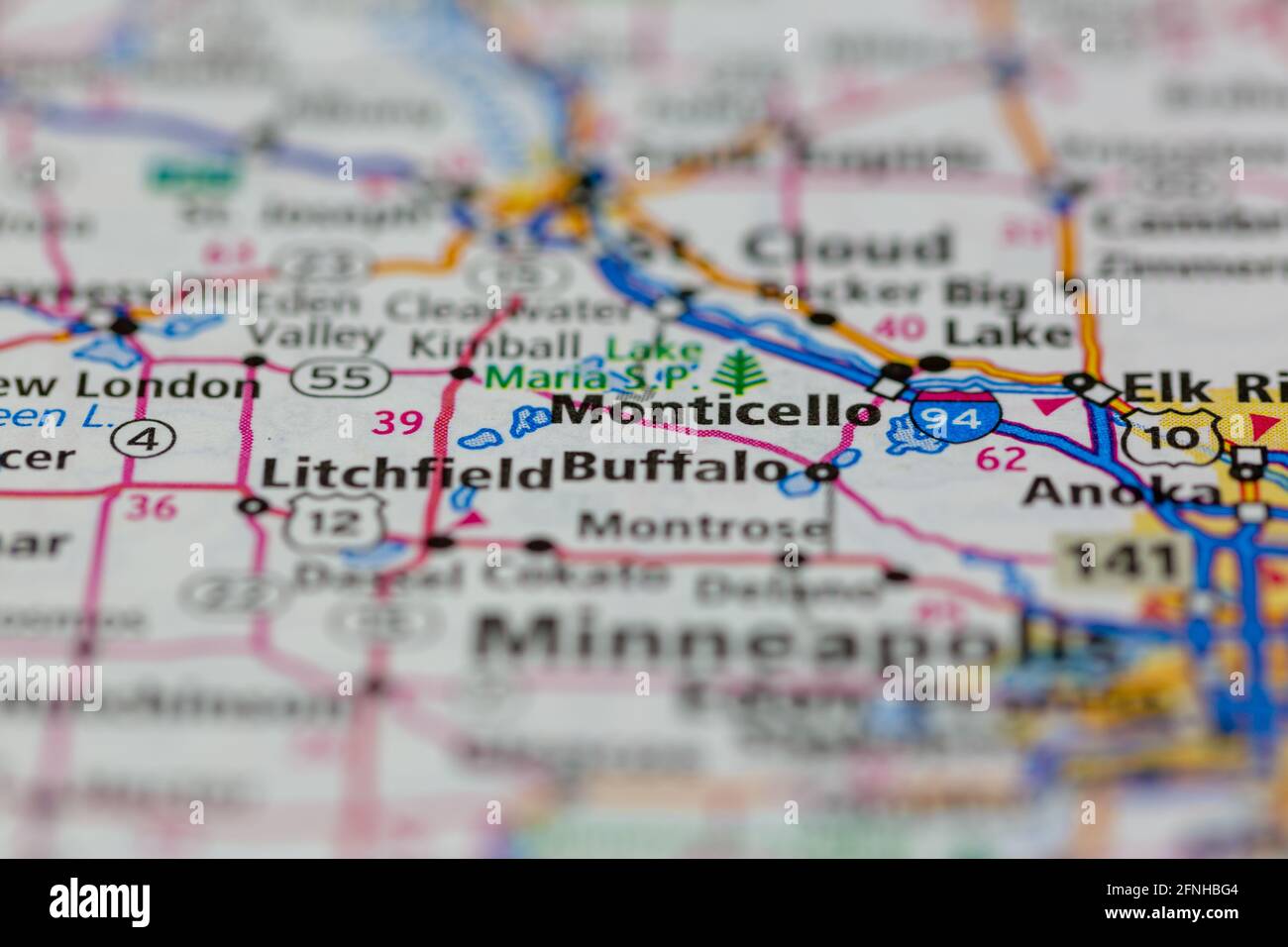 Map of monticello minnesota hires stock photography and images Alamy
