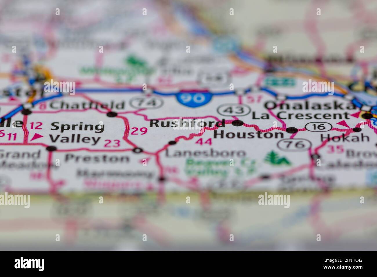 Rushford on a map hires stock photography and images Alamy