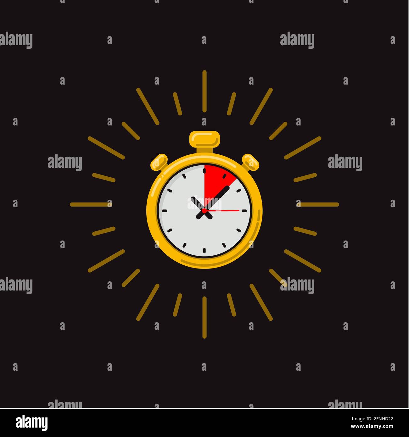 Timer icon on dark background. Fast time. Fast delivery, express and urgent shipping, services, stopwatch speed concept, deadline, delay. chronometer Stock Photo