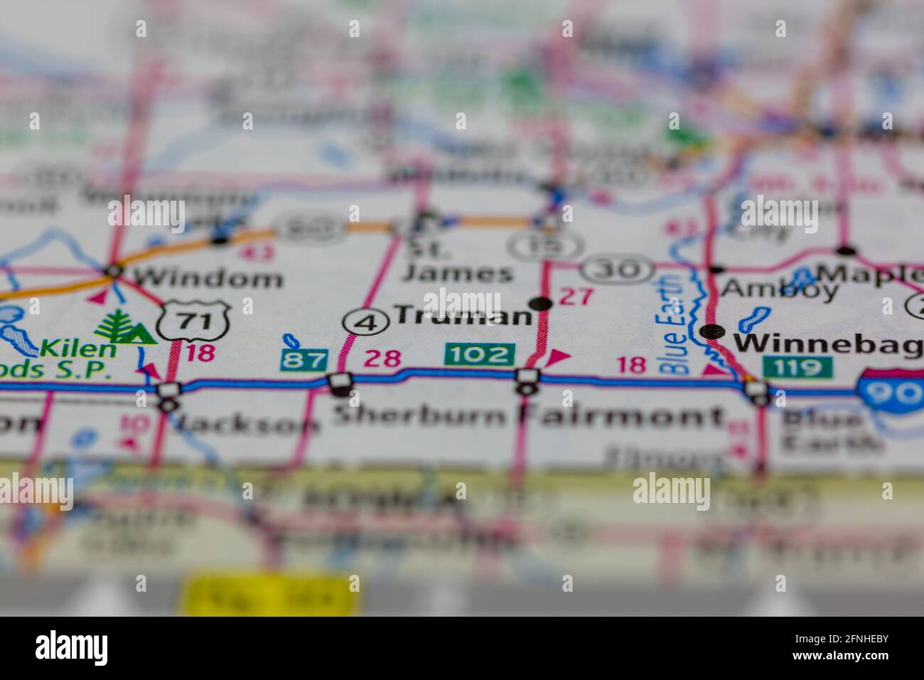 Truman Minnesota USA shown on a Geography map or road map Stock Photo ...