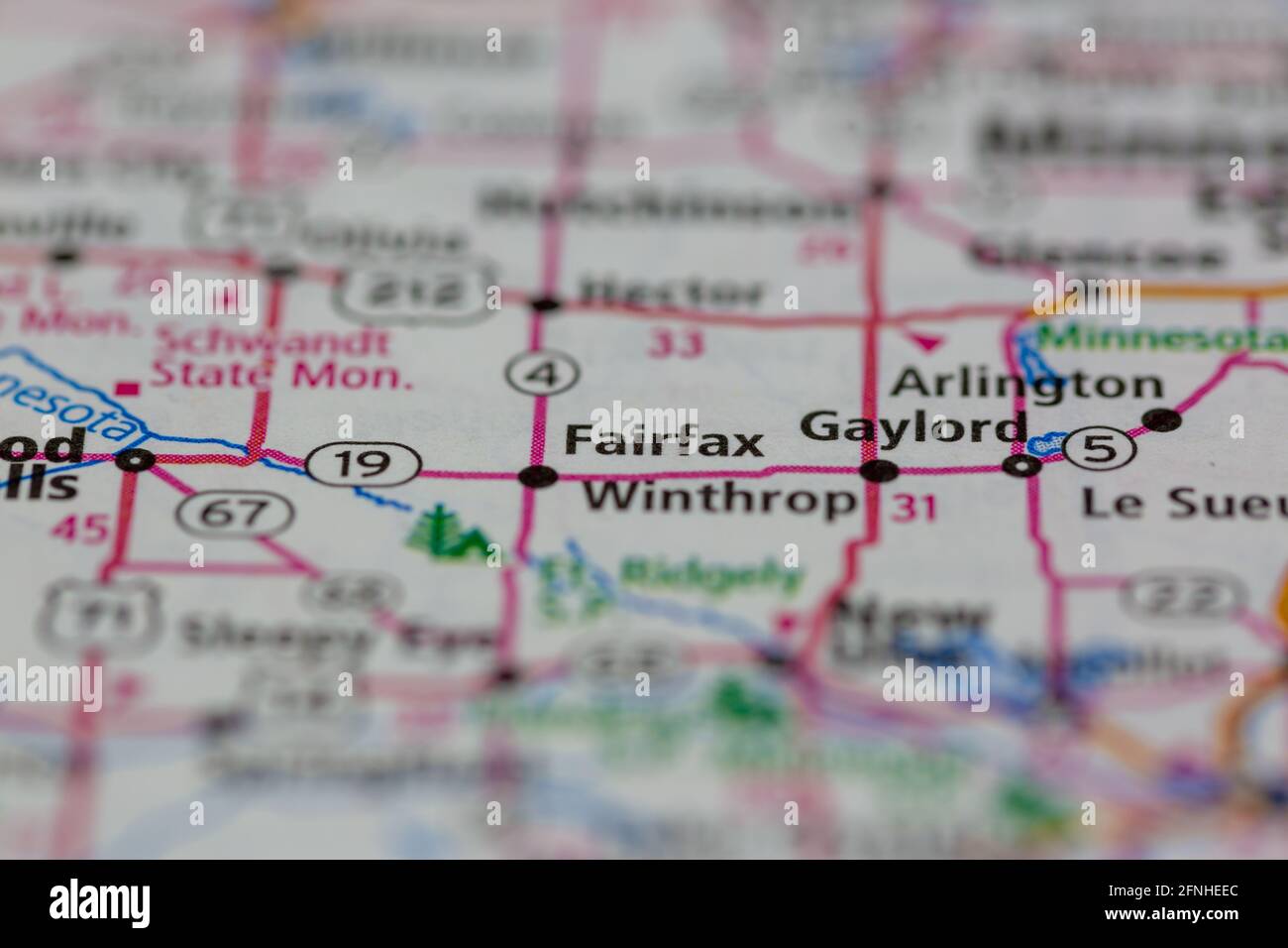 Fairfax minnesota on a map hires stock photography and images Alamy