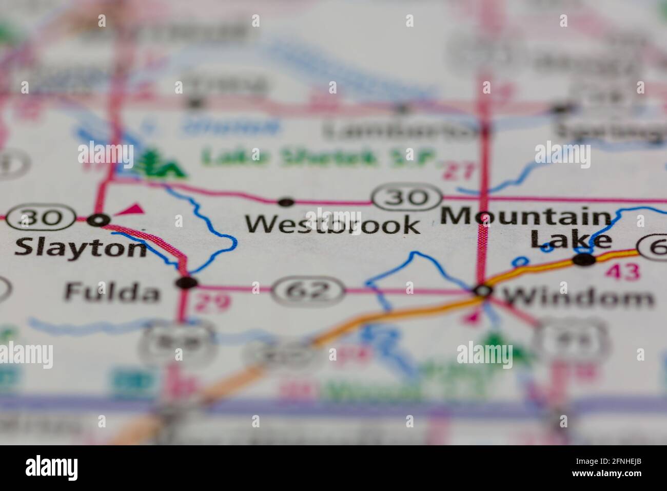Westbrook Minnesota USA shown on a Geography map or road map Stock