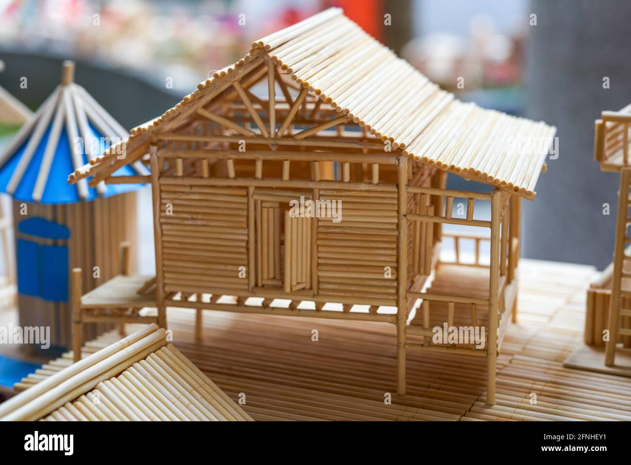 Handmade small houses built with bamboo sticks Stock Photo - Alamy