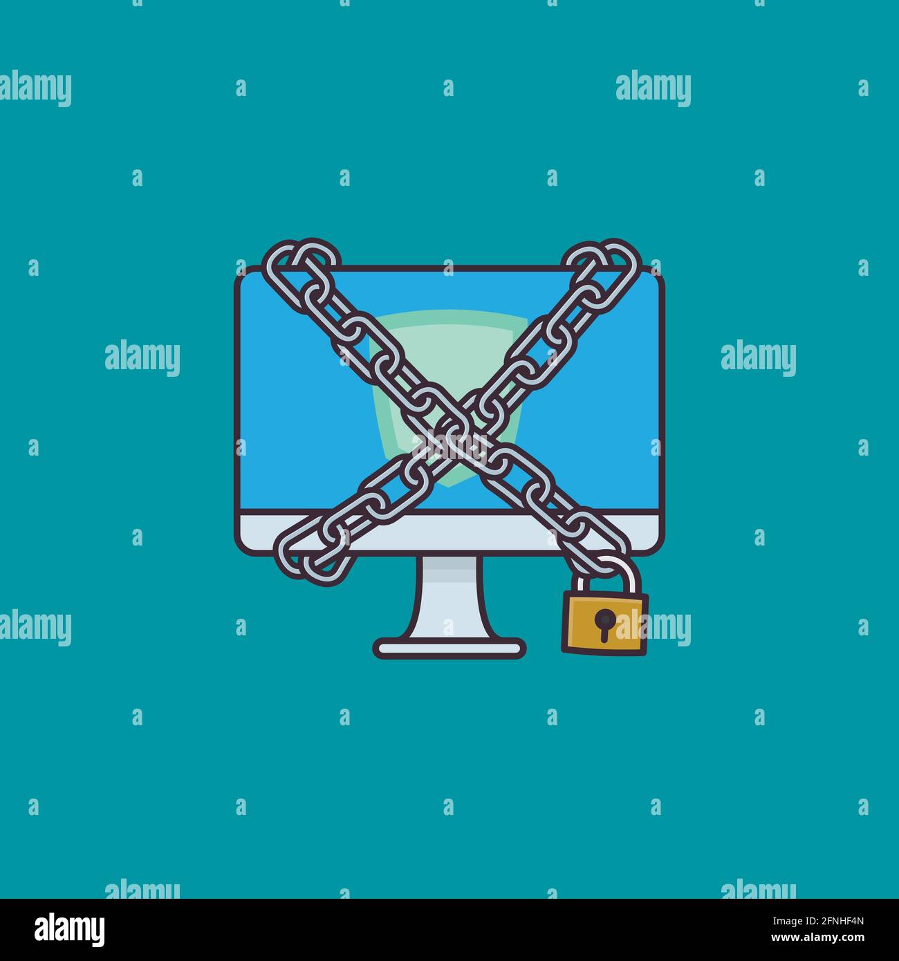 Whole and Broken Chain and Lock Set. Vector By Mouse design store