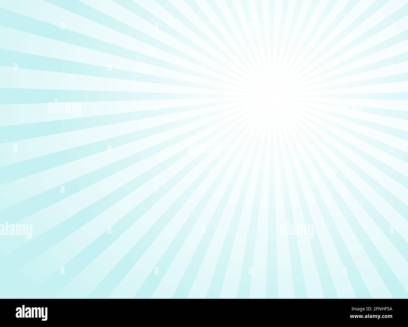 Sunlight wide horizontal background. Blue color burst background. Fantasy Vector illustration. Magic Sun beam ray sunburst pattern background. Retro c Stock Vector