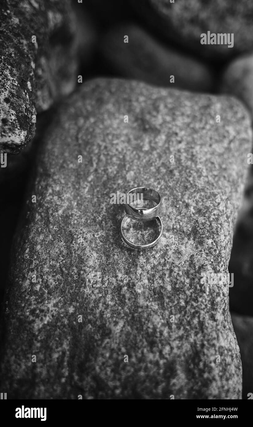 Married golden rings Black and White Stock Photos & Images - Alamy