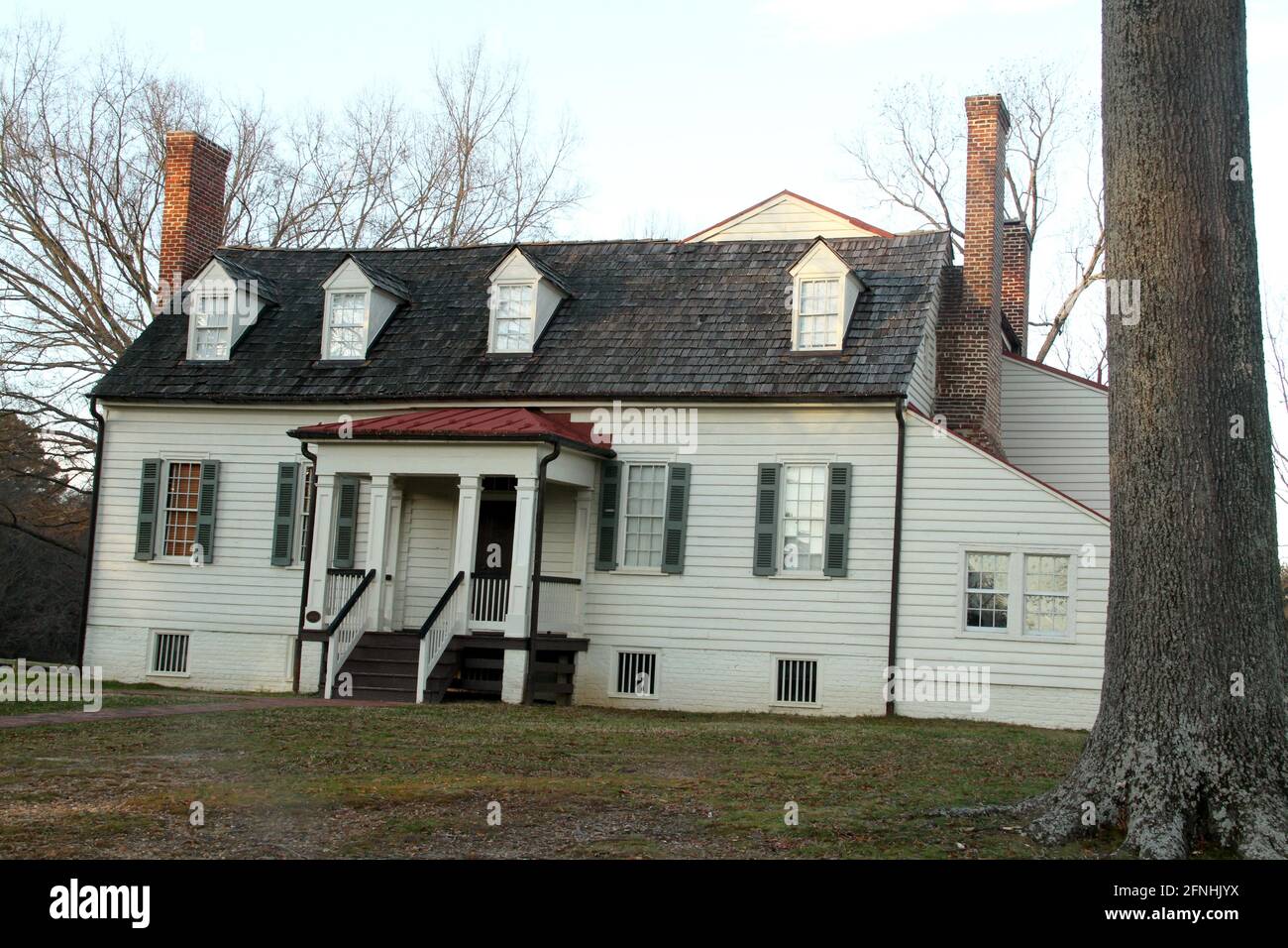 Meadow Farm Museum, VA, USA. Exterior view of the 1860 historical