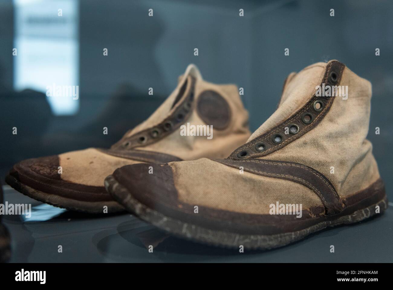 London, UK. 17 May 2021. "Converse Big 9", 1920s. First released 1916, and  the precursor of the Chuck Taylor All Star. Preview of “Sneakers Unboxed:  Studio to Street” at the Design Museum