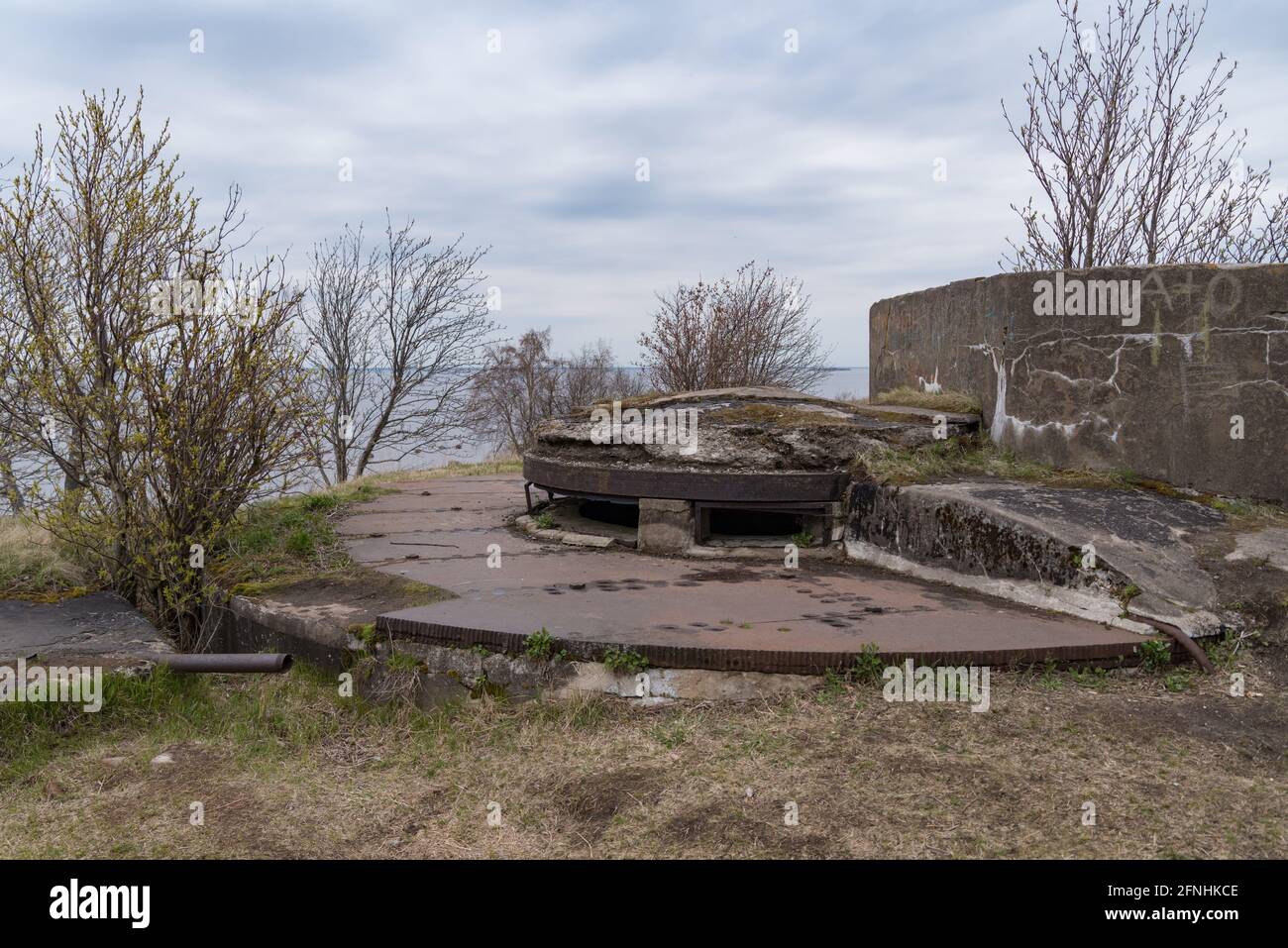 Fort 'Reef' fortifications of Kronstadt.  Western part of Kotlin island, Russia Stock Photo