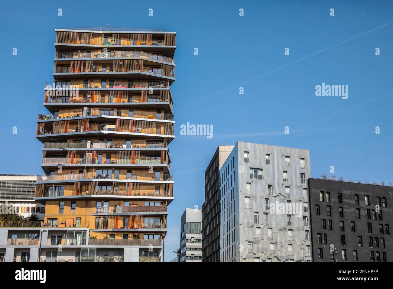 HIGH RISE APARTMENT BUILDINGS I PARIS Stock Photo