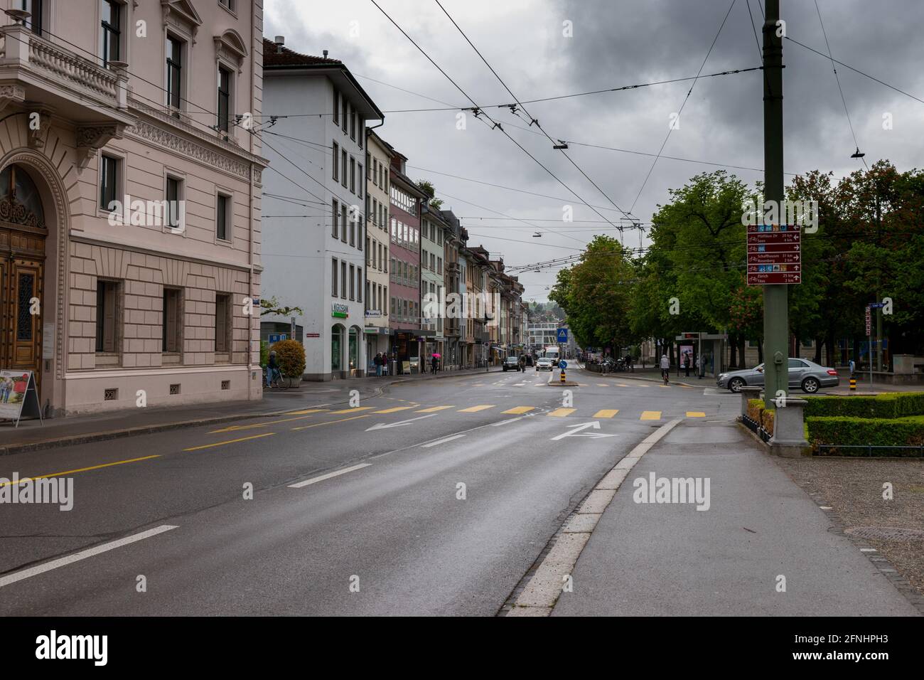 Bad weather in the city of Winterthur in Switzerland 11.5.2021 Stock Photo