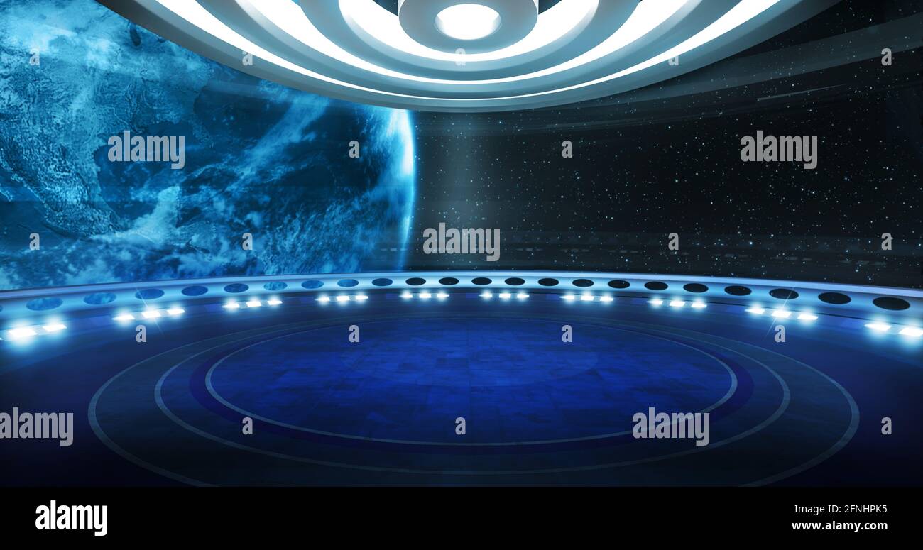 Space concept, virtual show background. Ideal for news tv shows, tech ...