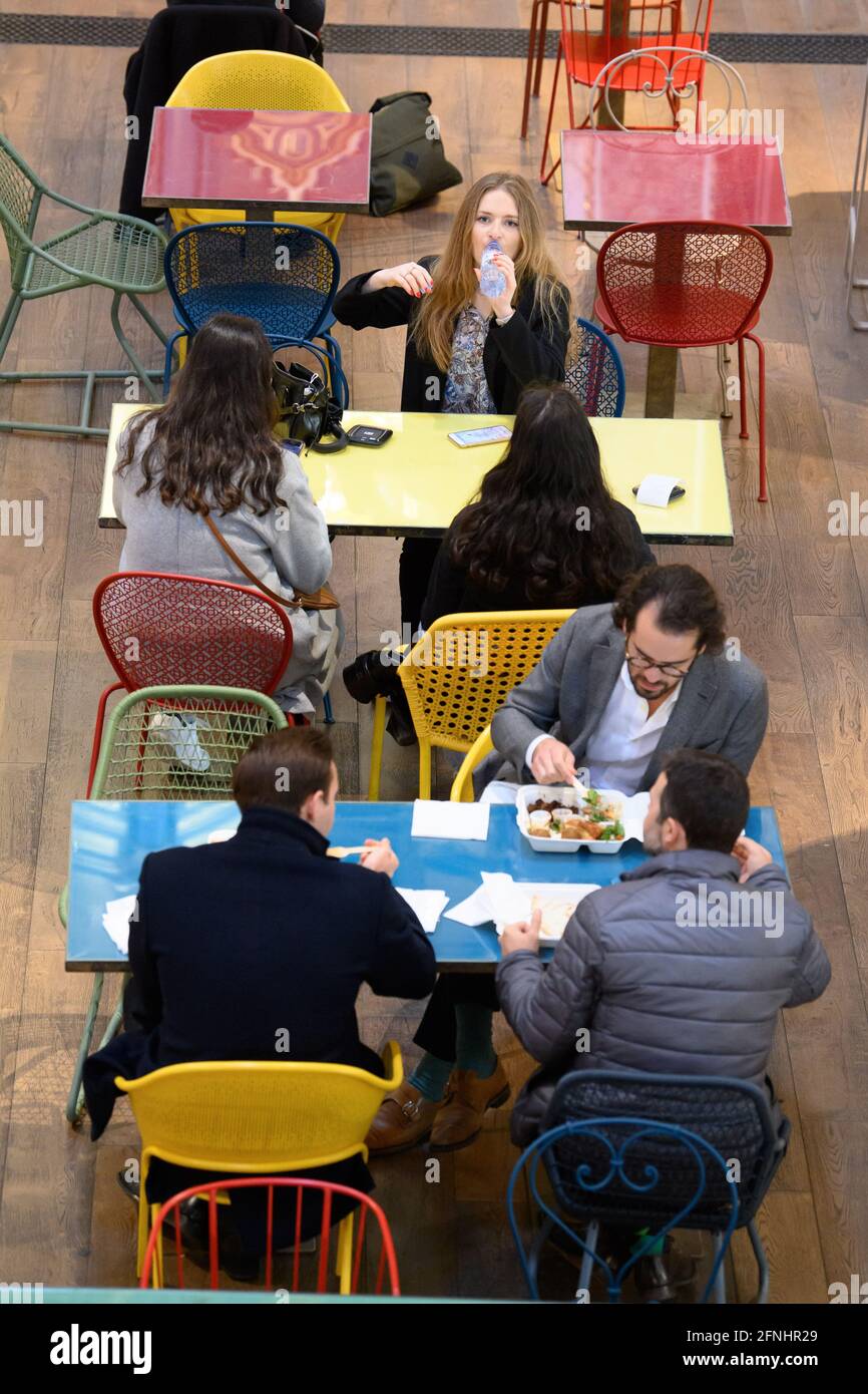 EDITORIAL USE ONLY General views at Mercato Metropolitano, North Audley Street as the neighbourhood of Mayfair in London, reopens indoor dining to the public today, as lockdown restrictions are eased. Picture date: Monday May 17, 2021. Stock Photo