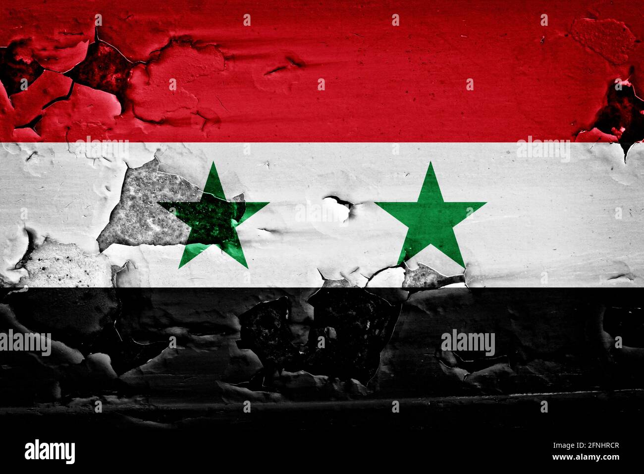 flag of Syria on metal background Stock Photo