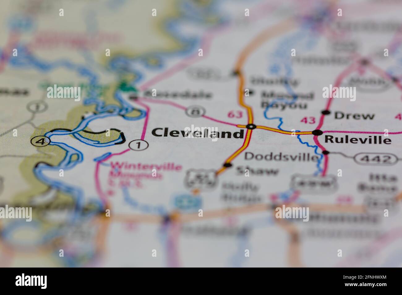 Cleveland Mississippi Map Hi-res Stock Photography And Images - Alamy