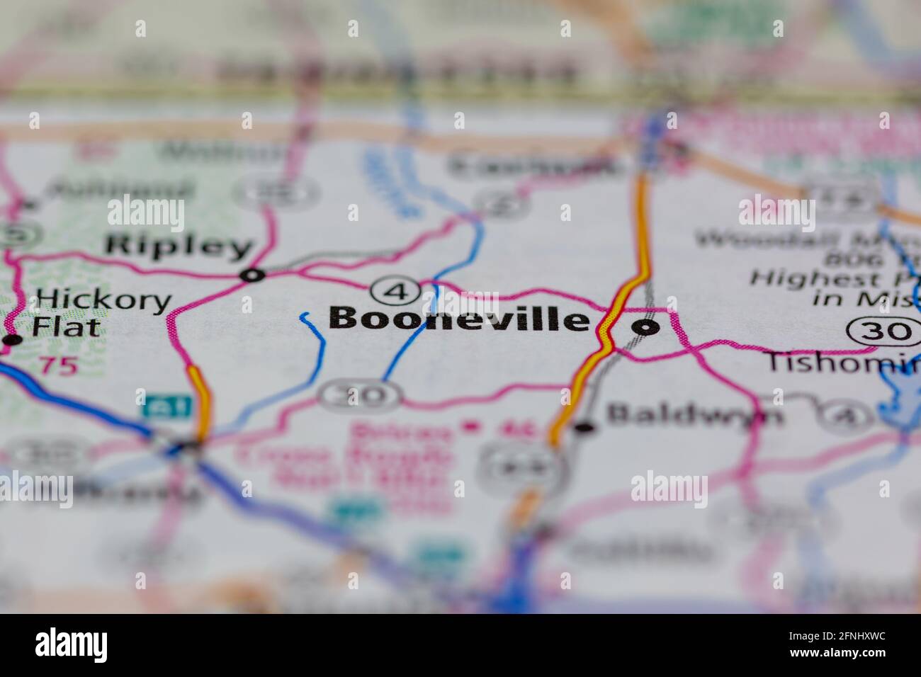 Booneville mississippi map hires stock photography and images Alamy