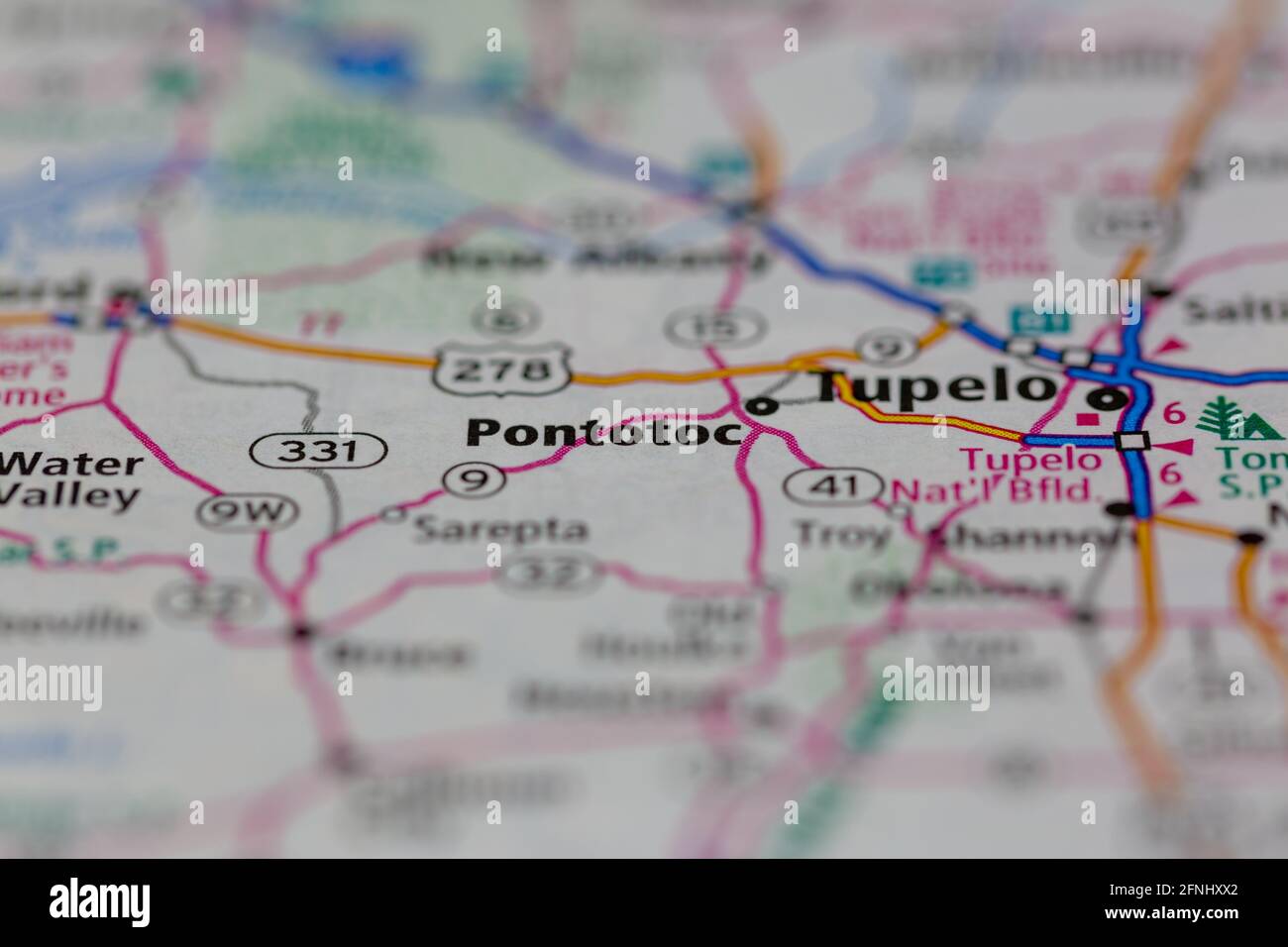 Pontotoc mississippi on a map hires stock photography and images Alamy