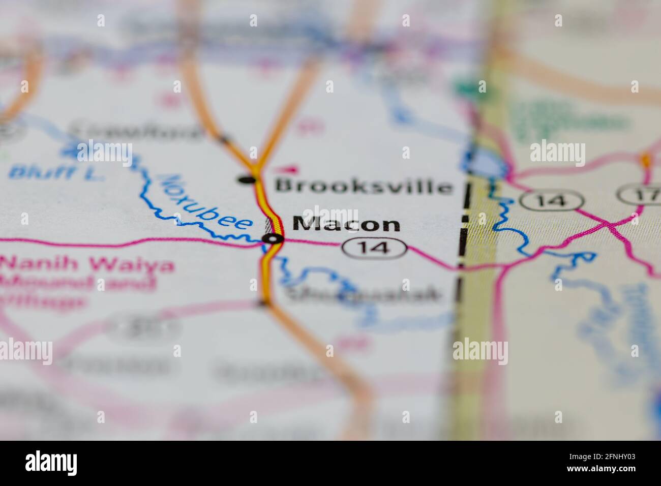 Macon mississippi map hi-res stock photography and images - Alamy