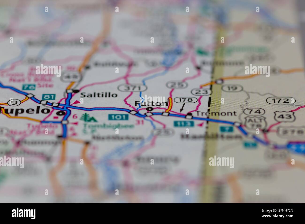 Map of fulton mississippi hires stock photography and images Alamy