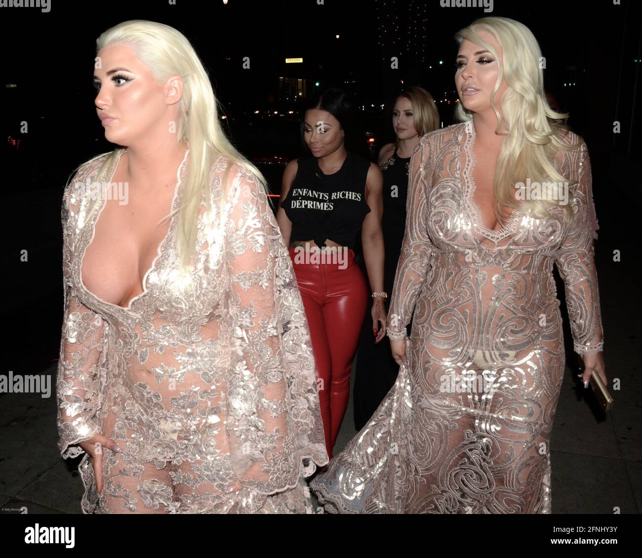 November 19, 2015, Beverly Hills, California, USA: Kristina Shannon, Blac Chyna and Karissa Shannon attend the GLAM Beverly Hills Salon Grand Opening celebration and Ribbon Cutting ceremony. (Credit Image: © Billy Bennight/ZUMA Wire) Stock Photo
