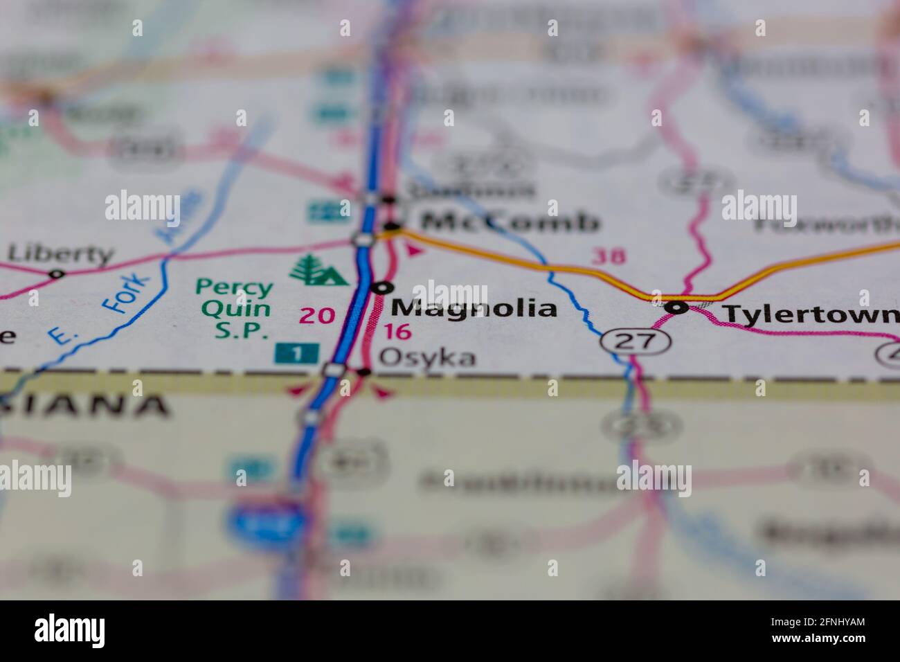 Map of magnolia mississippi hires stock photography and images Alamy