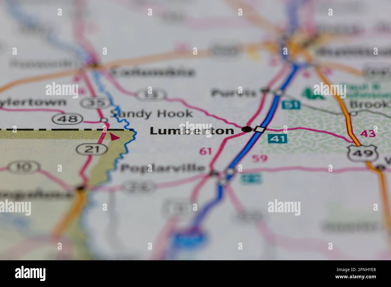 Lumberton Mississippi USA shown on a Geography map or road map Stock