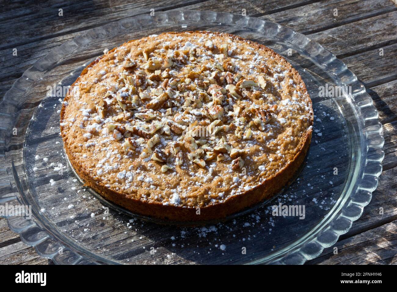 Walnut and pecan cake Stock Photo Alamy