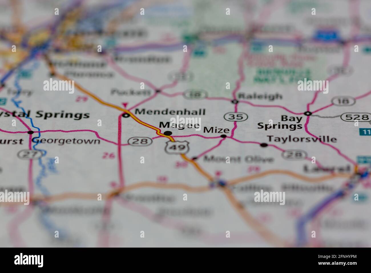 Magee mississippi on a map hires stock photography and images Alamy