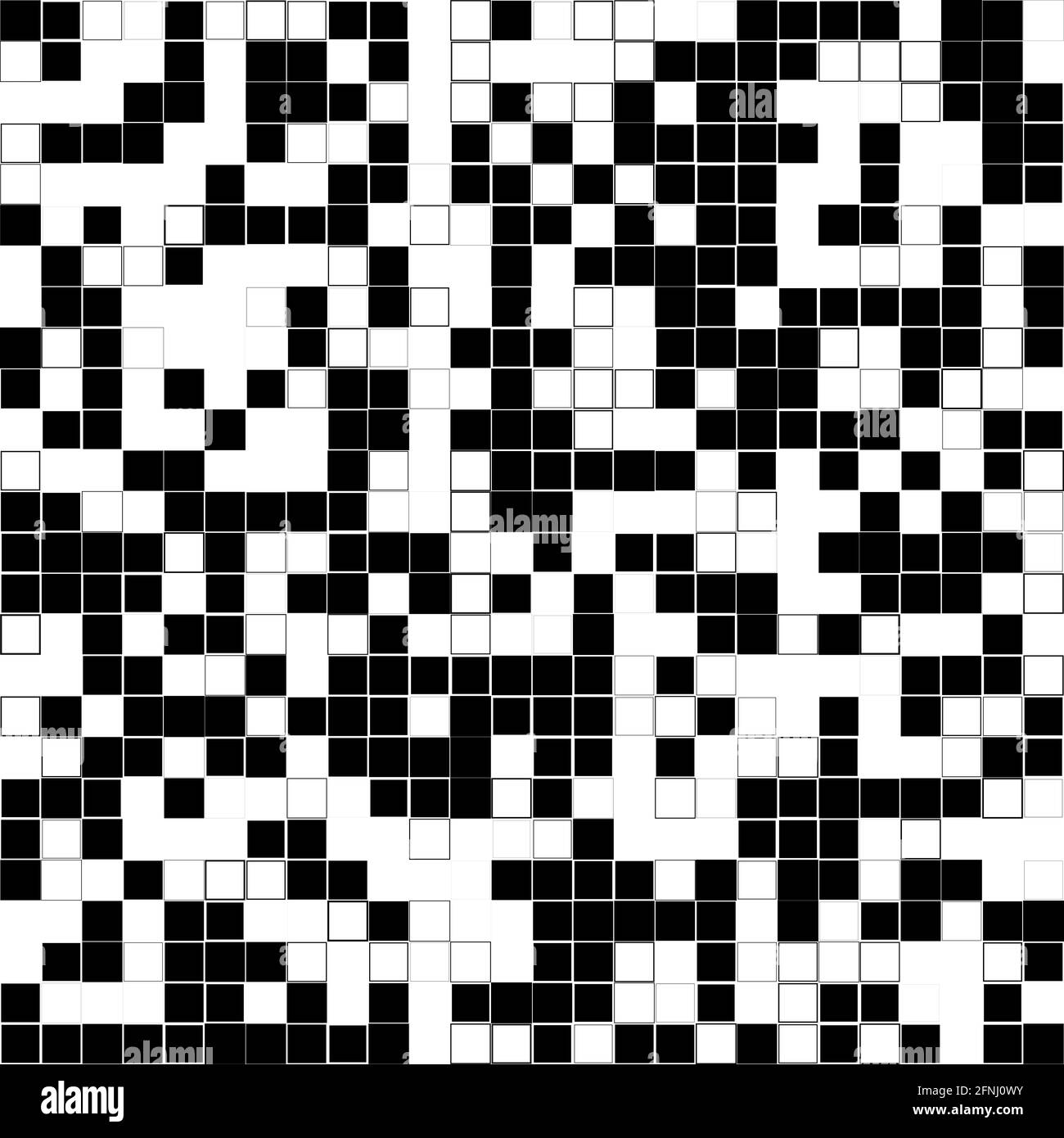 Black And White Random Squares Mosaic Tiles Pattern Stock Vector
