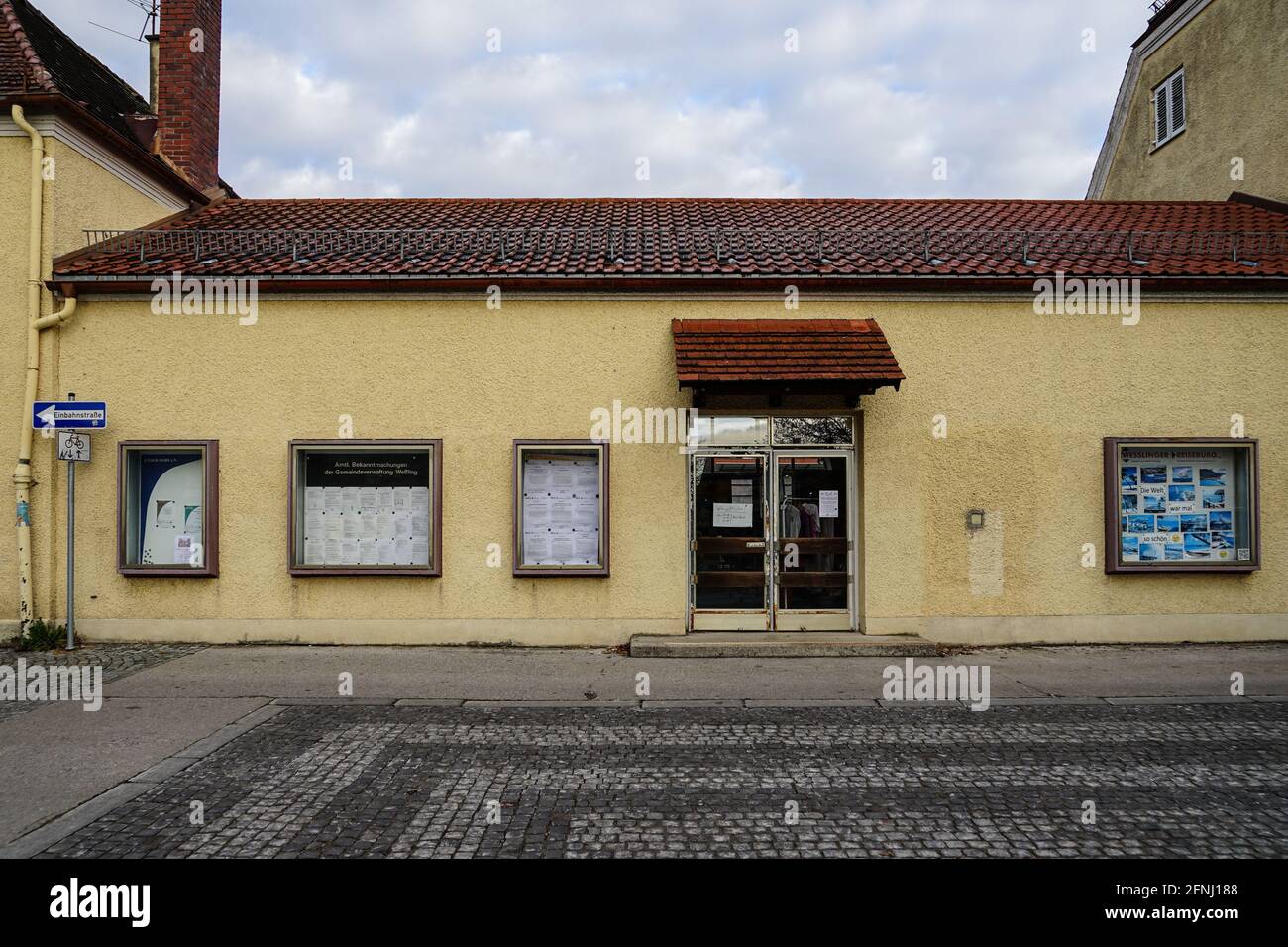 By the area of a railway station in the Bavarian town of Weßling in the district of Starnberg. Stock Photo